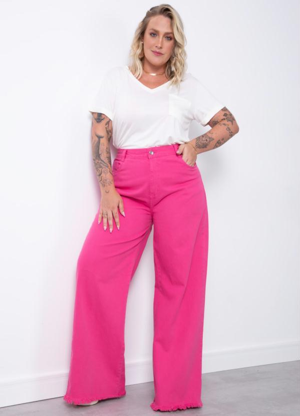 Quintess - Calça Rosa com Barra Desfiada 8