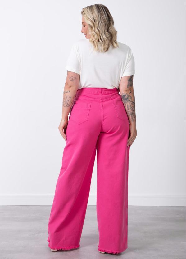 Quintess - Calça Rosa com Barra Desfiada 9