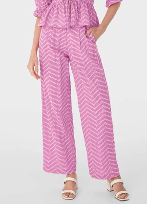 Malwee - Calça Rosa Reta Chevron - MALWEE