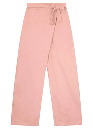 Malwee - Calça Rosê Reta Assimétrica em Viscolinho - MALWEE