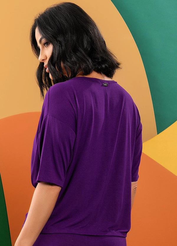 Quintess - Calça Roxa em Malha de Viscose 3