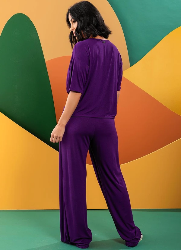 Quintess - Calça Roxa em Malha de Viscose 5