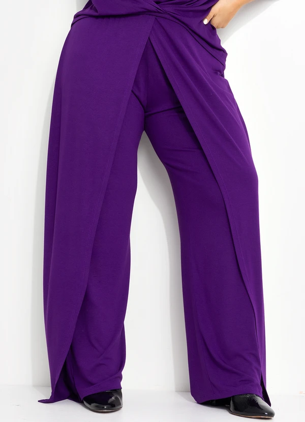 Quintess - Calça Roxa em Malha de Viscose 6