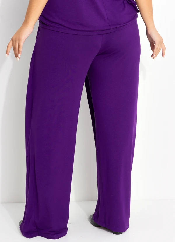 Quintess - Calça Roxa em Malha de Viscose 7