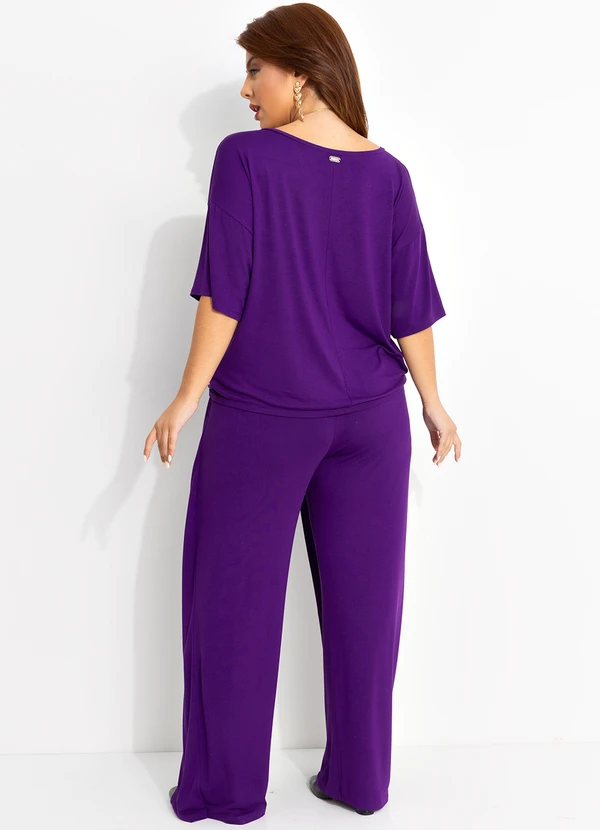 Quintess - Calça Roxa em Malha de Viscose 9