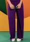 Quintess - Calça Roxa em Malha de Viscose - variação: Roxa