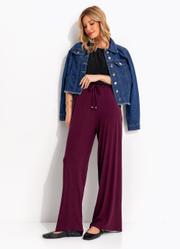 Cal�a Roxa em Malha de Viscose