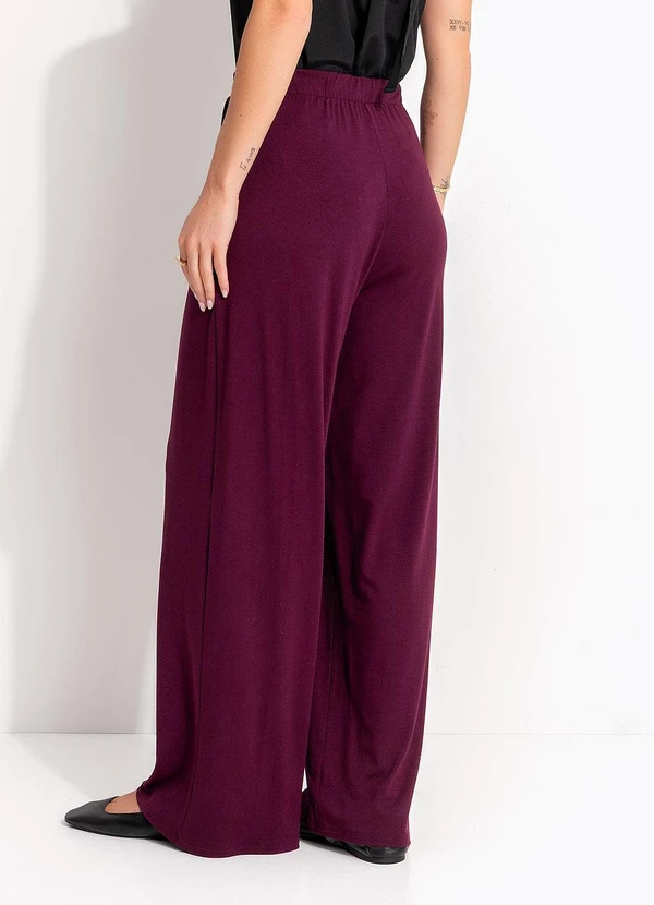Quintess - Calça Vinho em Malha de Viscose 7