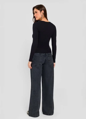 Sofie - Calça Skater com Short Embutido Preto - SOFIE