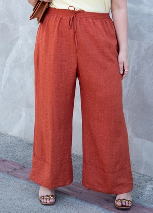 Quintess - Calça Telha em Tecido Texturizado - QUINTESS