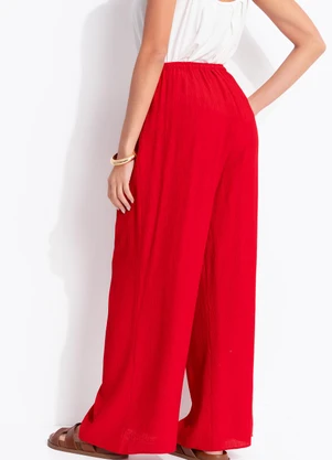 Farm - Calça Textura Longa Vermelho - FARM