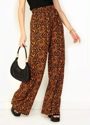 Moda Pop - Calça Tigre Pantalona de Cintura Alta - MODA POP