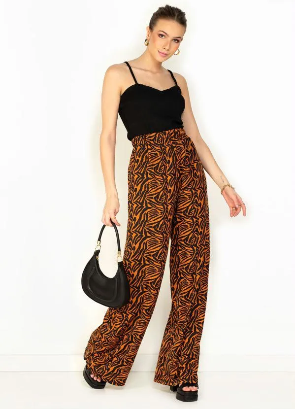 Moda Pop - Calça Tigre Pantalona de Cintura Alta 3