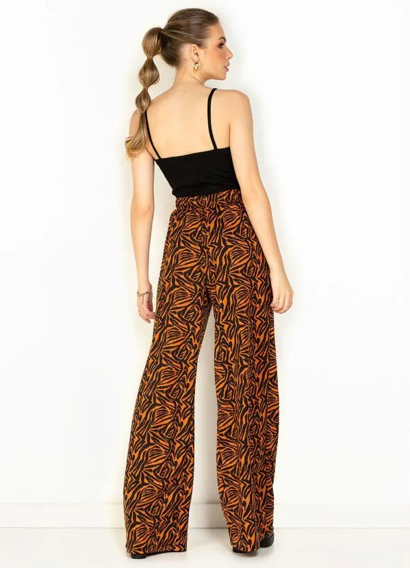 Moda Pop - Calça Tigre Pantalona de Cintura Alta 4