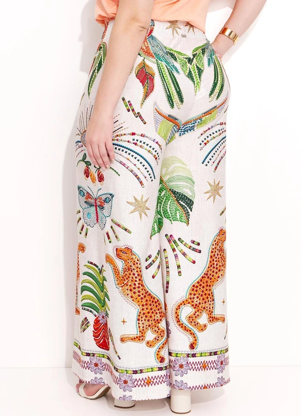 Quintess - Calça Tropical Colorido em Malha Fria 15