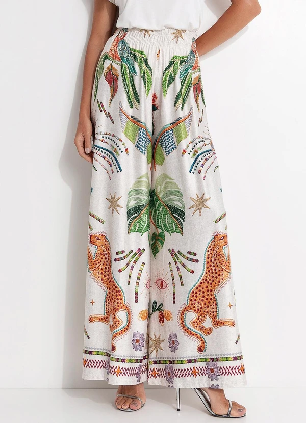 Quintess - Calça Tropical Colorido em Malha Fria 6