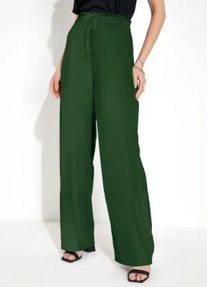 Moda Pop - Calça Verde com Cordel para Amarrar - MODA POP