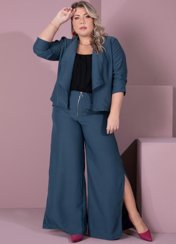 Quintess - Calça Verde com Fendas Laterais 10