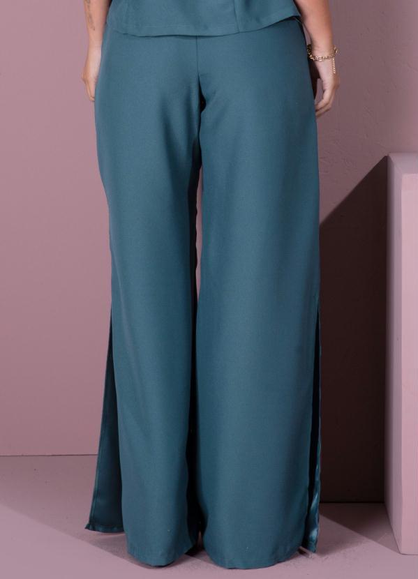 Quintess - Calça Verde com Fendas Laterais 2