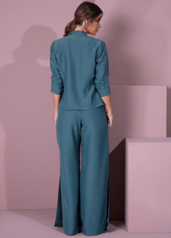 Quintess - Calça Verde com Fendas Laterais 4