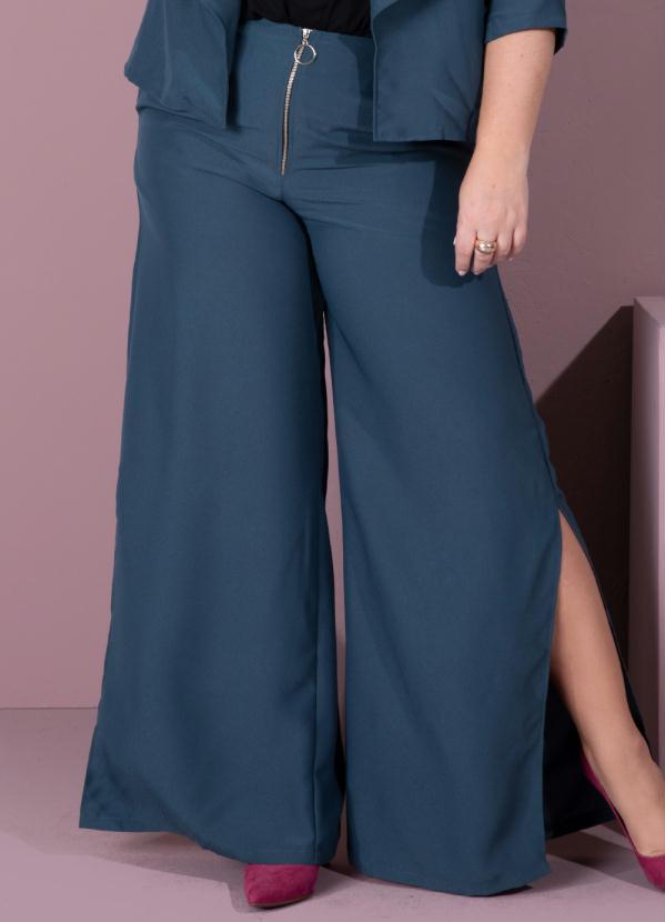 Quintess - Calça Verde com Fendas Laterais 8