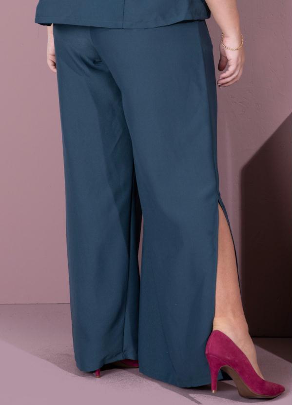 Quintess - Calça Verde com Fendas Laterais 9