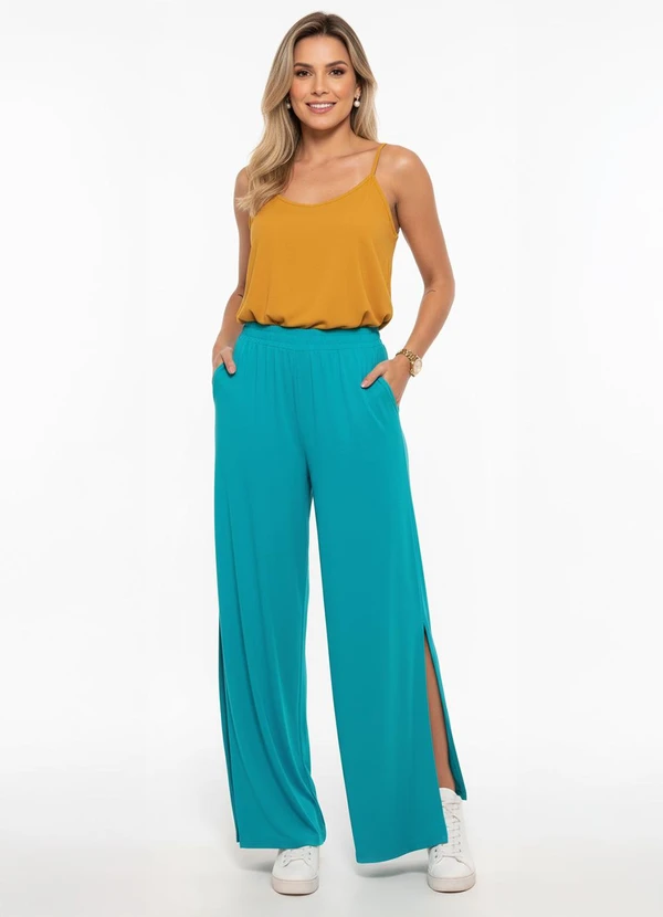 Quintess - Calça Verde em Malha de Viscose 3