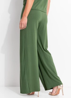 Quintess - Calça Verde em Malha de Viscose - QUINTESS