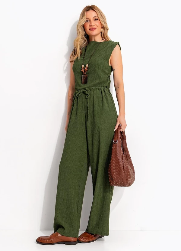 Quintess - Calça Verde em Malha Texturizada 8