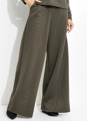 Quintess - Calça Verde Militar em Malha Jacquard - QUINTESS