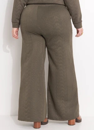 Quintess - Calça Verde Militar em Malha Jacquard - QUINTESS