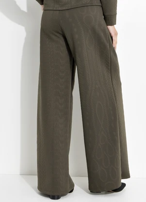 Quintess - Calça Verde Militar em Malha Jacquard - QUINTESS