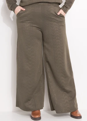 Quintess - Calça Verde Militar em Malha Jacquard - QUINTESS