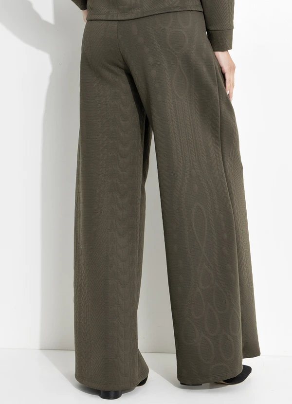 Quintess - Calça Verde Militar em Malha Jacquard 2