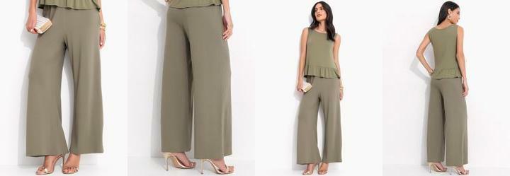 Cala Verde Oliva em Malha de Viscose