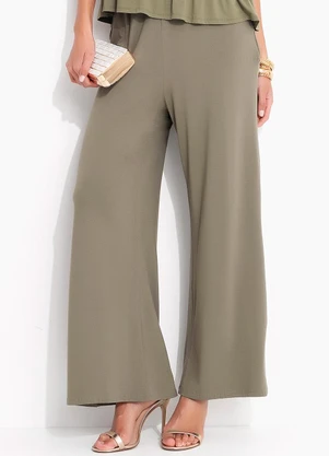 Quintess - Calça Verde Oliva em Malha de Viscose - QUINTESS