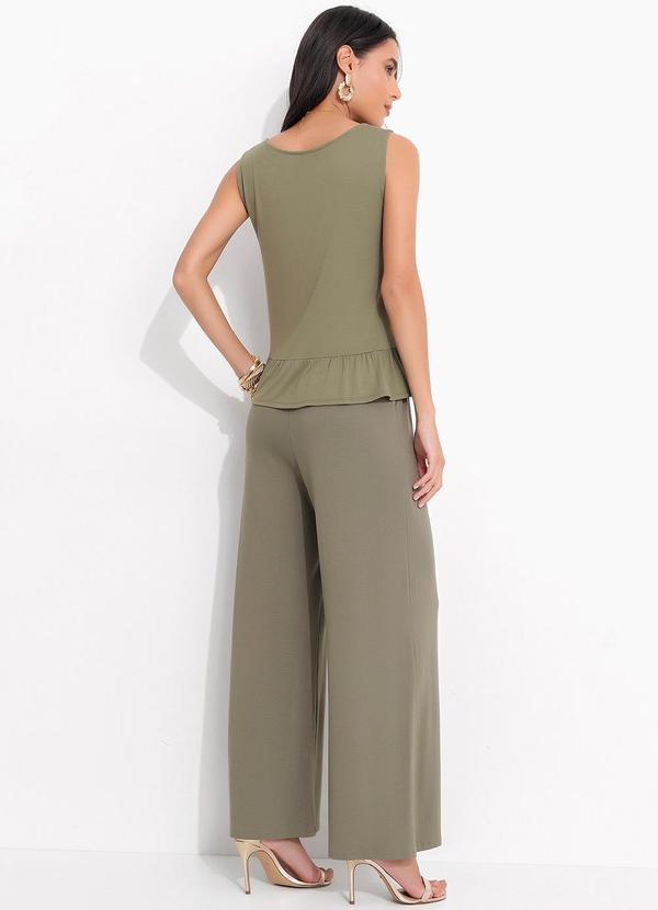 Quintess - Calça Verde Oliva em Malha de Viscose 4