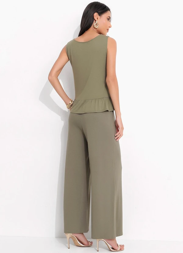 Quintess - Calça Verde Oliva em Malha de Viscose 4