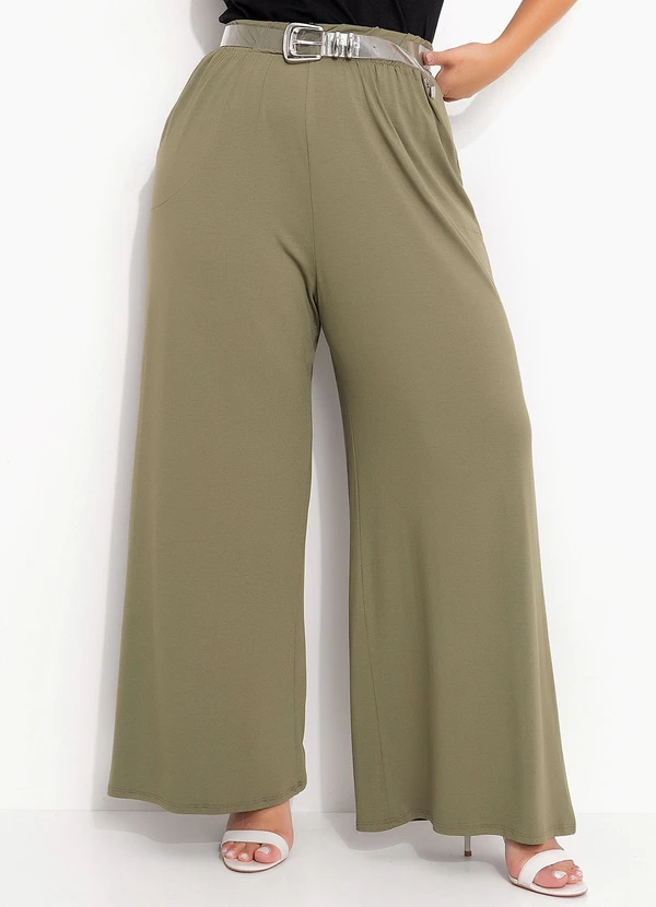 Quintess - Calça Verde Oliva em Malha de Viscose 6