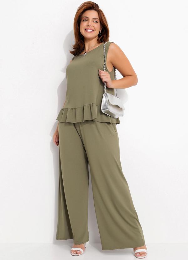 Quintess - Calça Verde Oliva em Malha de Viscose 8