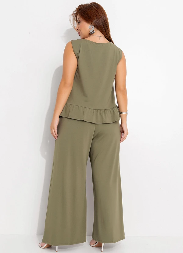 Quintess - Calça Verde Oliva em Malha de Viscose 9