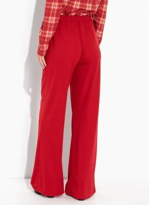 Moda Pop - Calça Vermelha com Bolsos Funcionais - MODA POP