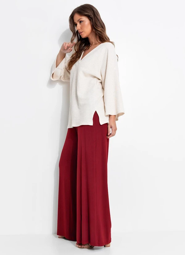 Quintess - Calça Vermelha em Malha de Viscose 8