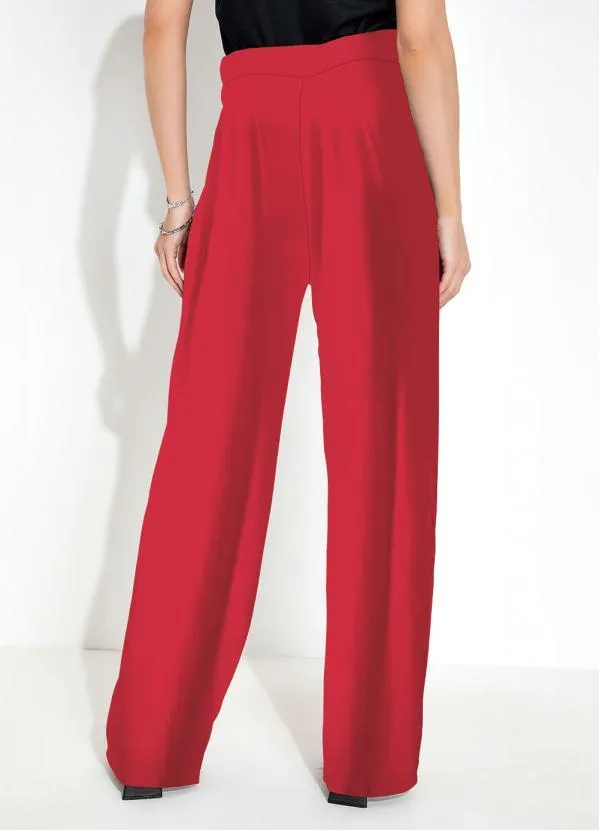 Moda Pop - Calça Vermelho com Cordel para Amarrar 2