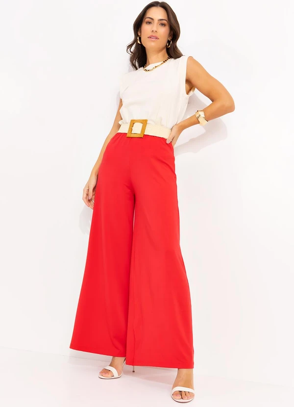 Quintess - Calça Vermelho em Malha Fria 3