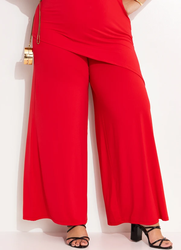 Quintess - Calça Vermelho em Malha Fria