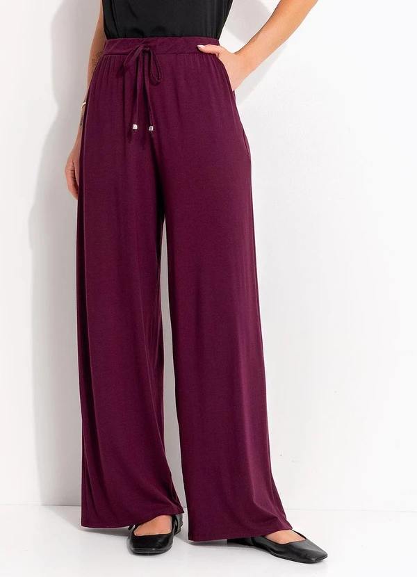 Quintess - Calça Vinho em Malha de Viscose 6