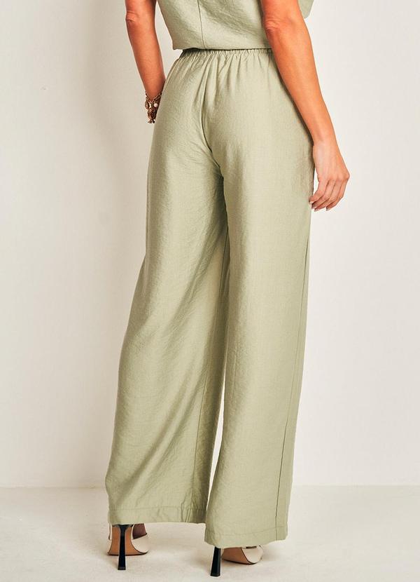 Doce Trama - Calça Viscoflow com Cintura Alta Verde 2