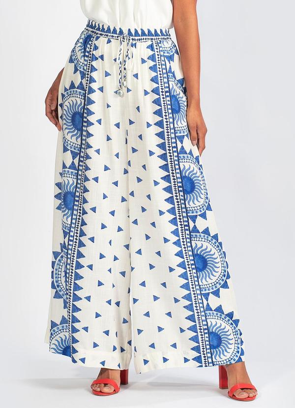 Farm - Calca Viscose Floral Beleza Branco