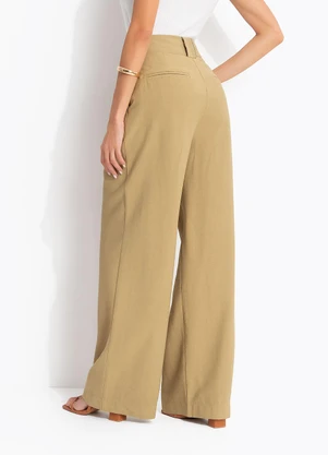 Cantão - Calça Viscose Sarjada Bege - CANTÃO